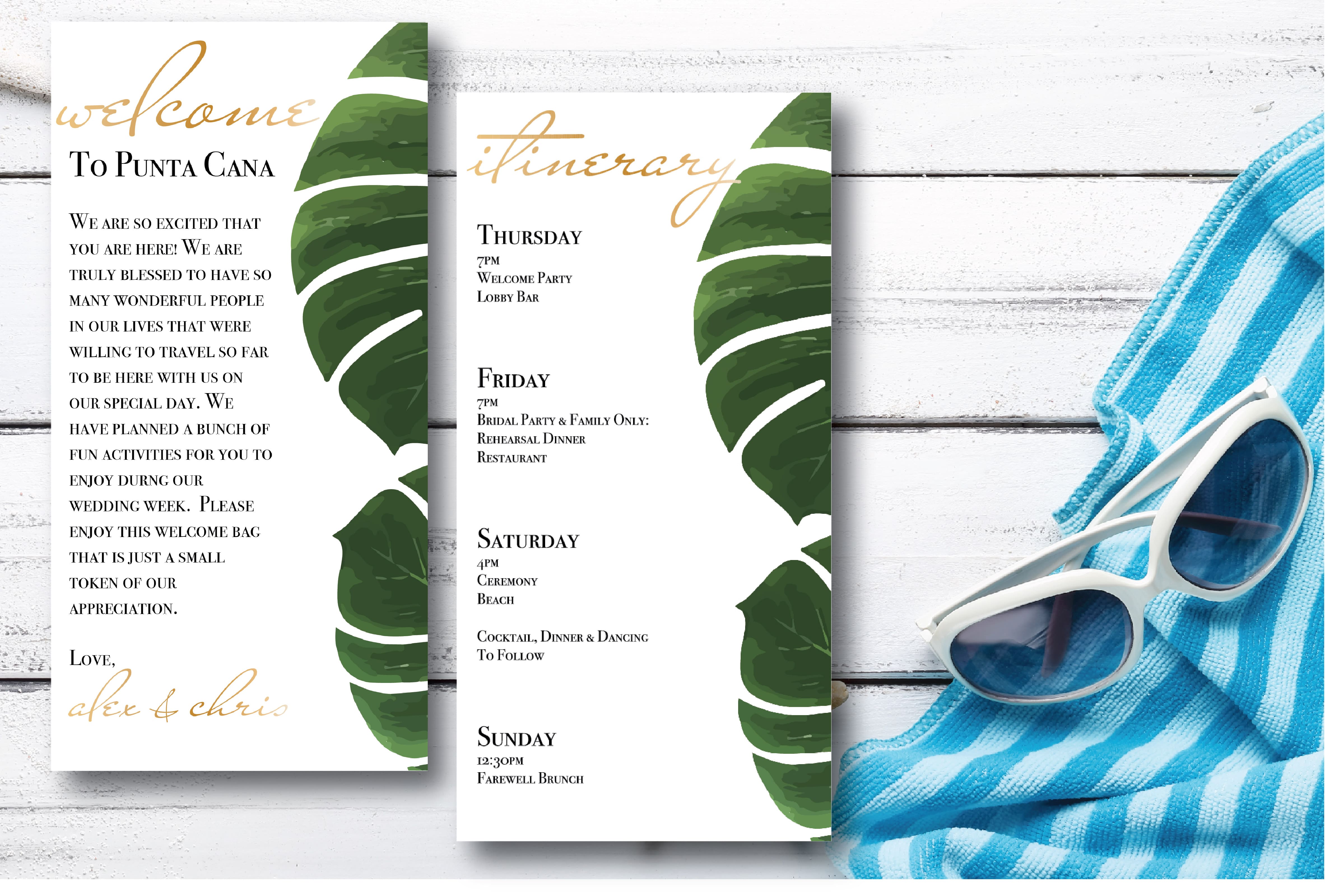 Welcome Letters & Itineraries
