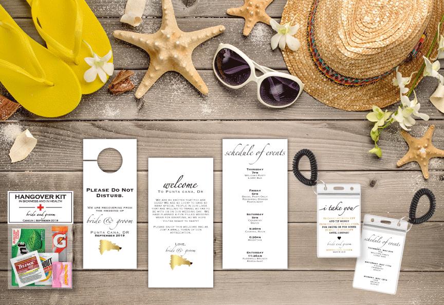 Destination Wedding Map Welcome Bag Collection