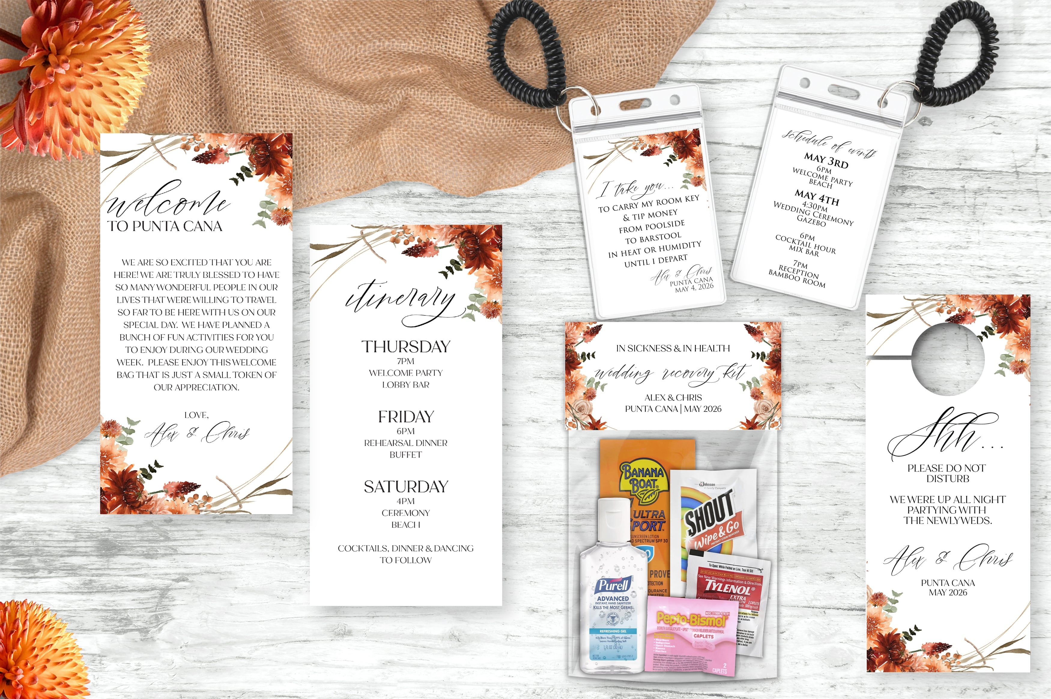 Boho Burnt Orange Welcome Kit Collection