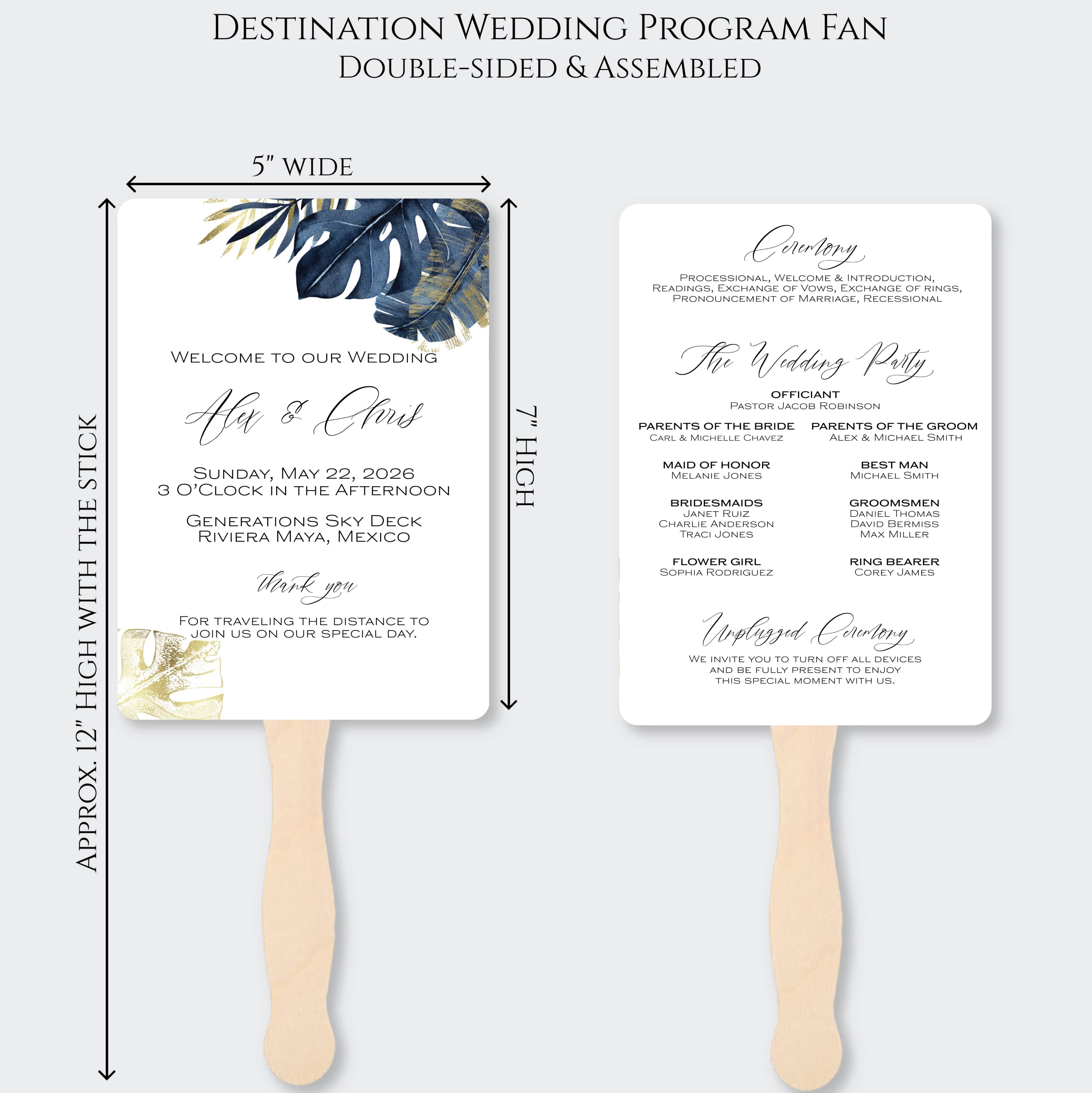 Beach Wedding Program Fans | What You Get