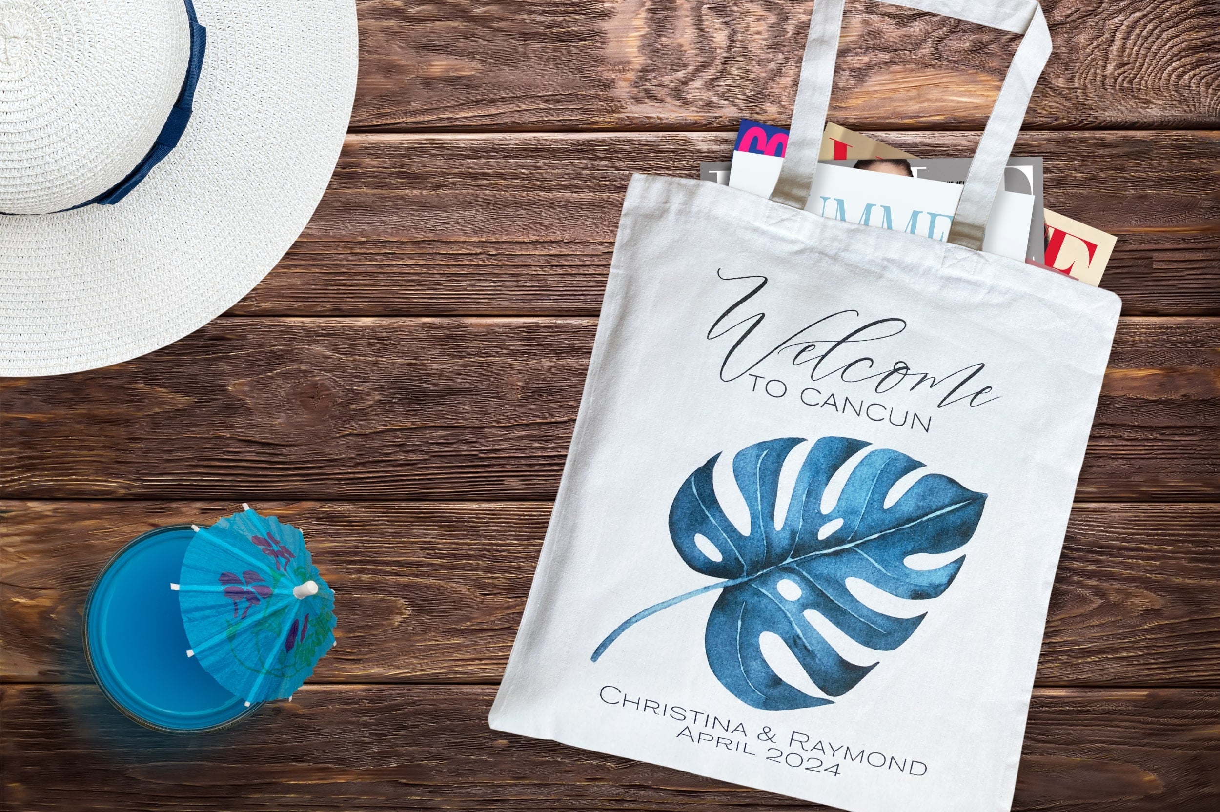 Destination Wedding Welcome Bag | Blue Palm