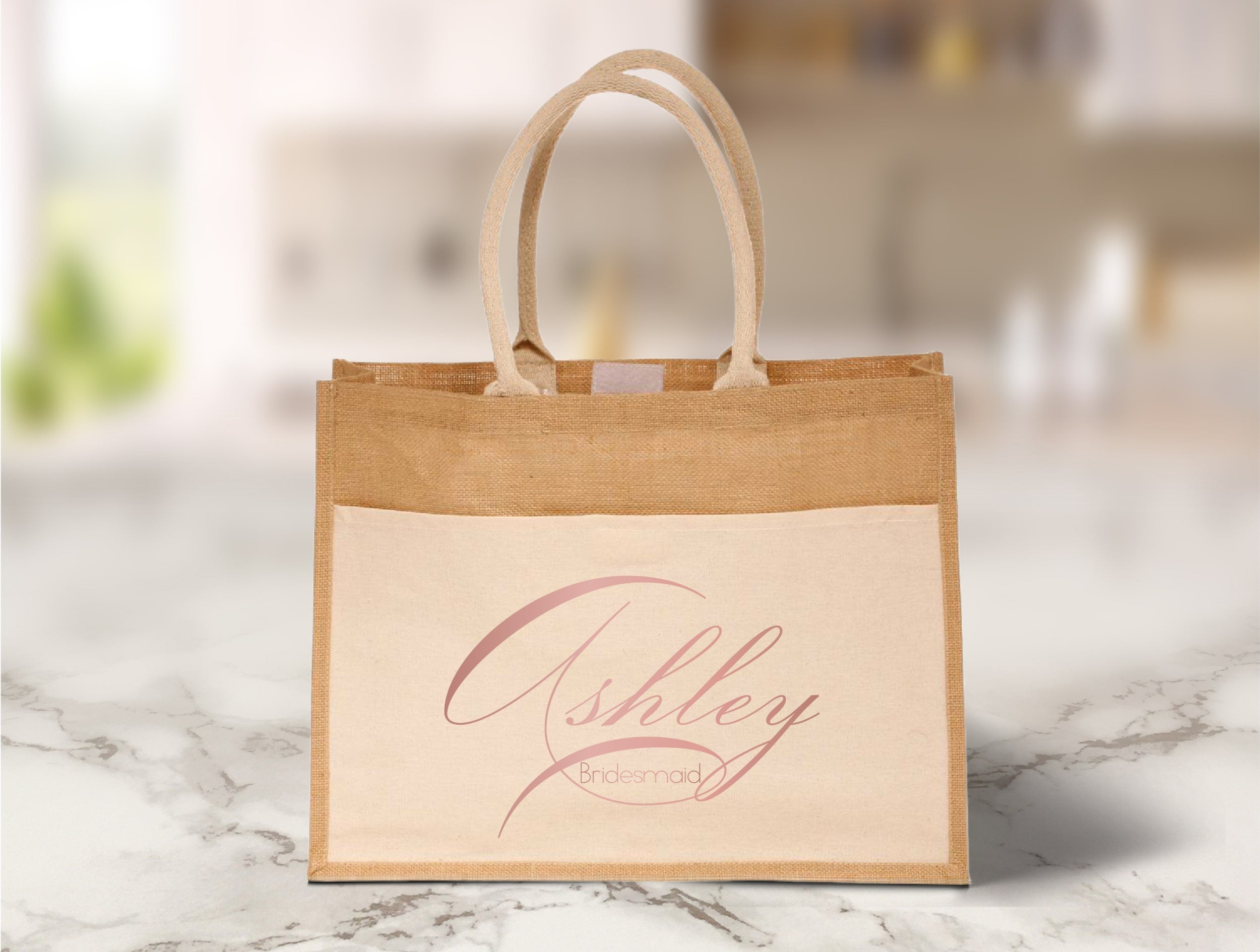 Bridesmaid Wedding Welcome Bags - Metallic Rose Gold
