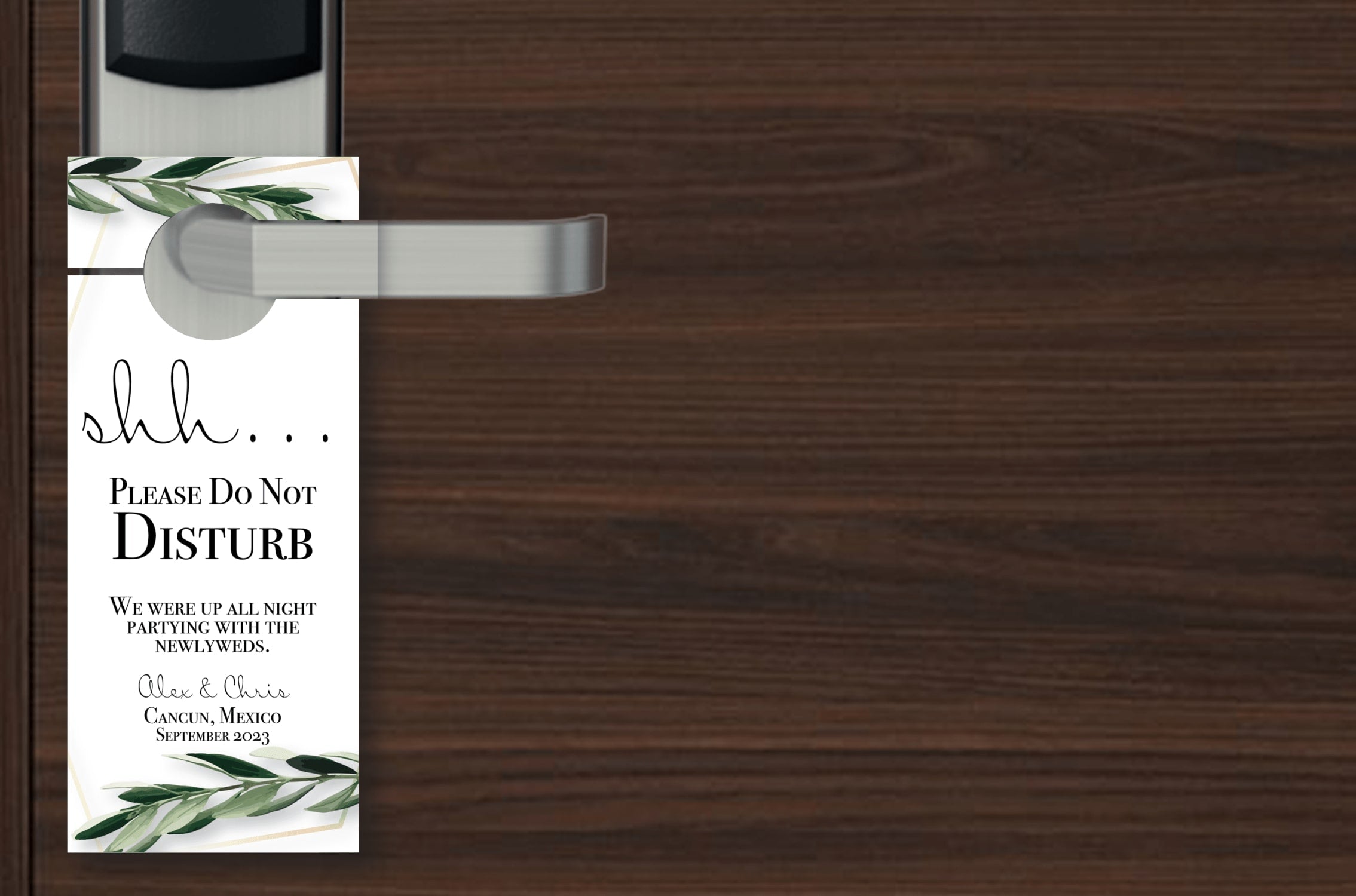 Do not disturb door hanger for destination wedding