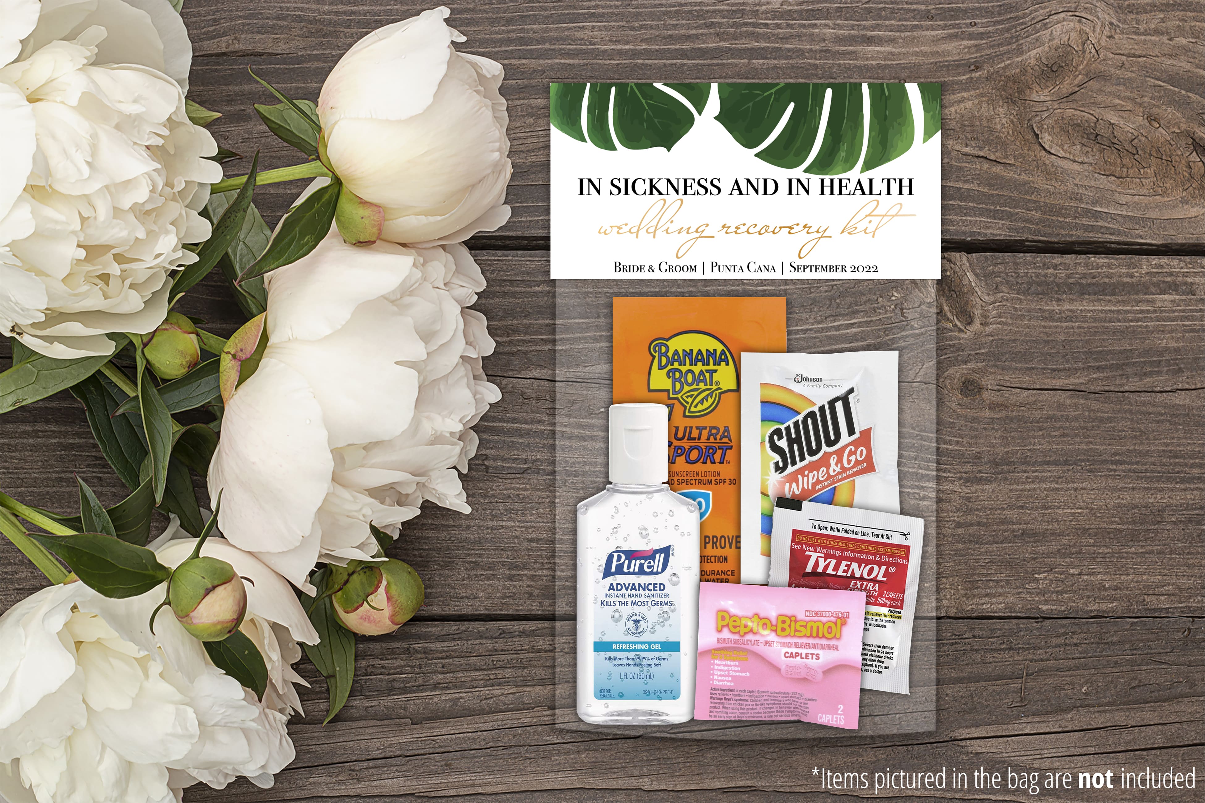 Wedding Hangover Kit Bags - Palm Design