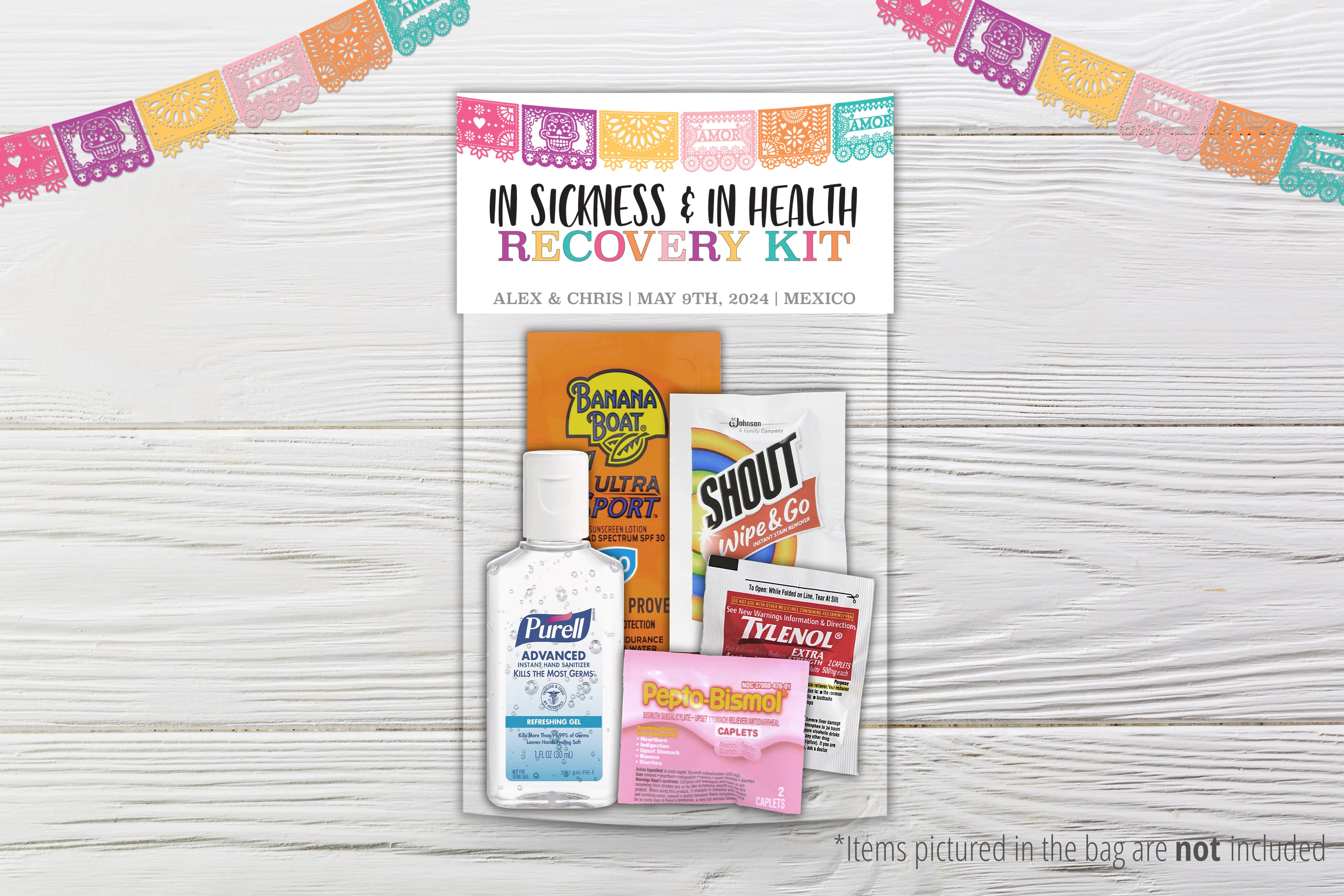 Wedding Hangover Recovery Kit Bags - Papel Picado Design