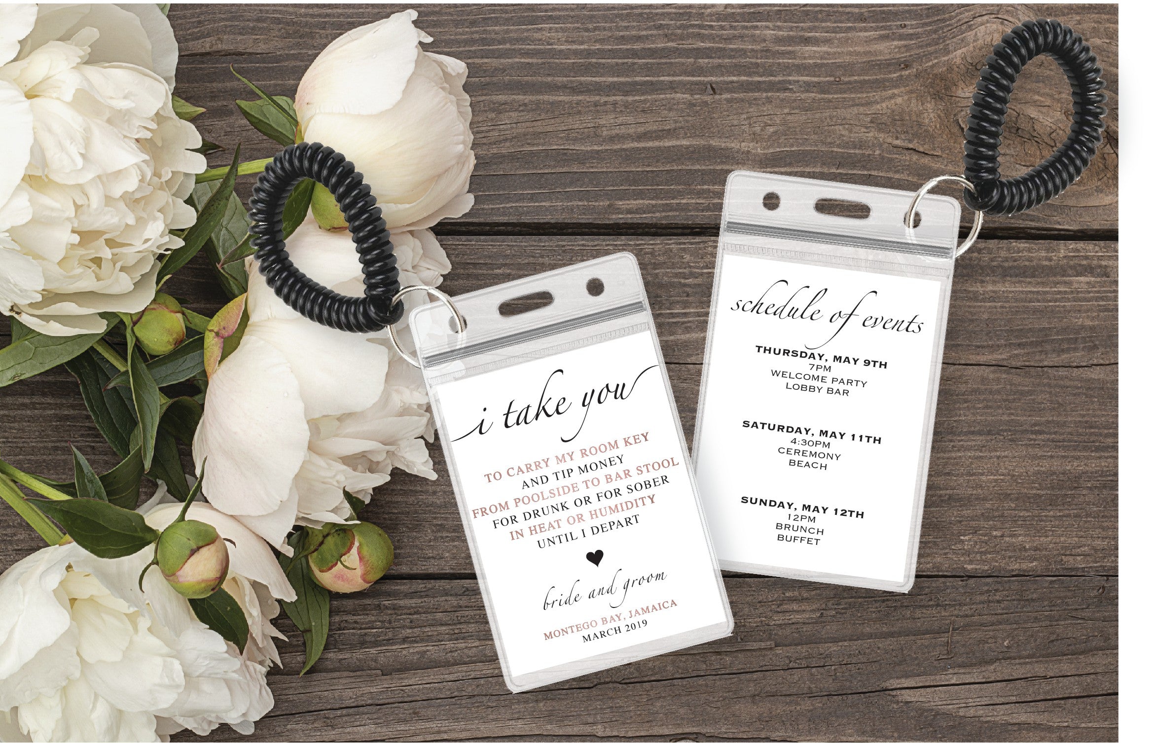Heart Destination Wedding Room Key Holder - Double Sided 