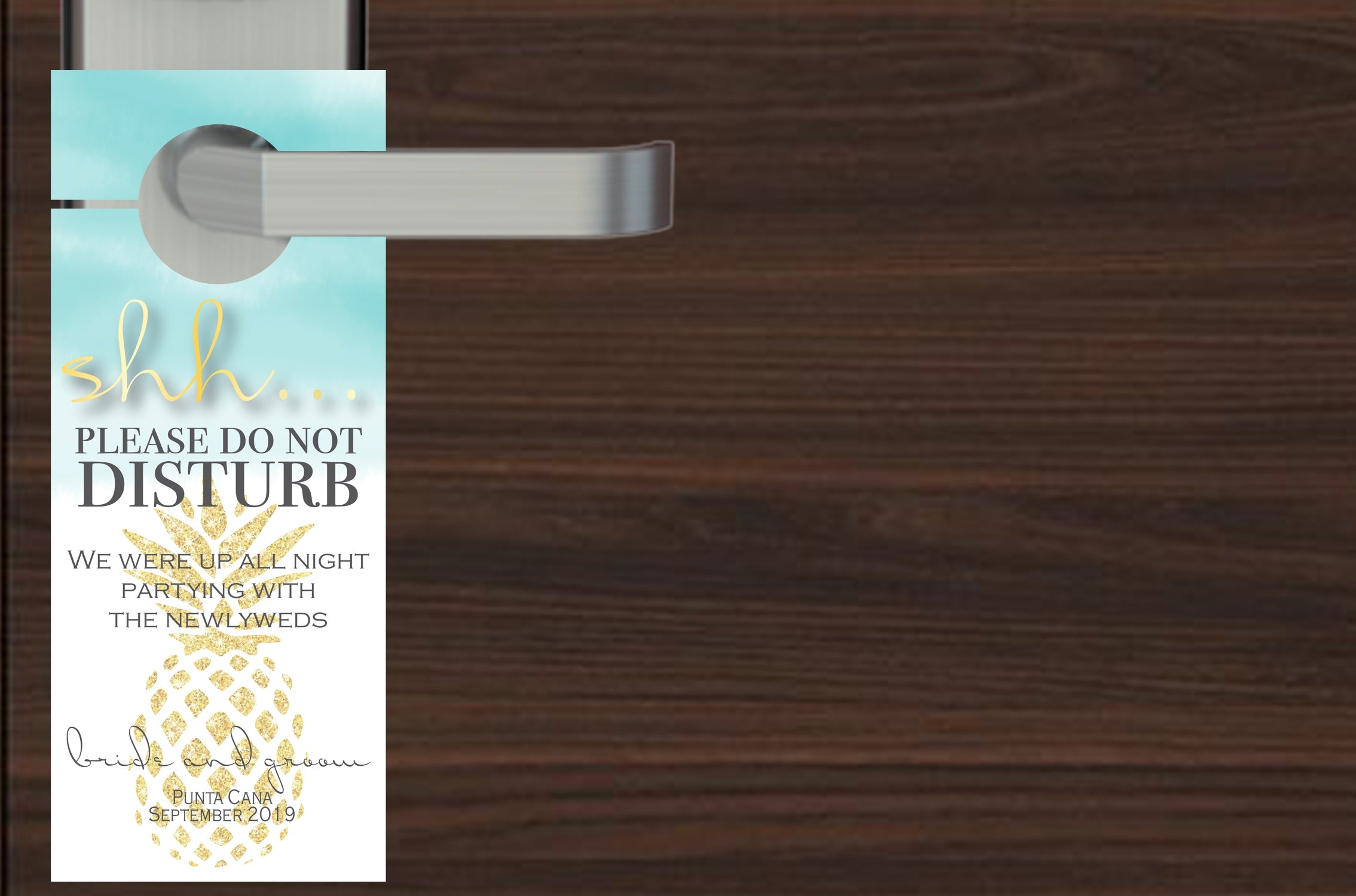Destination Wedding Do Not Disturb Door Hanger | Pineapple 