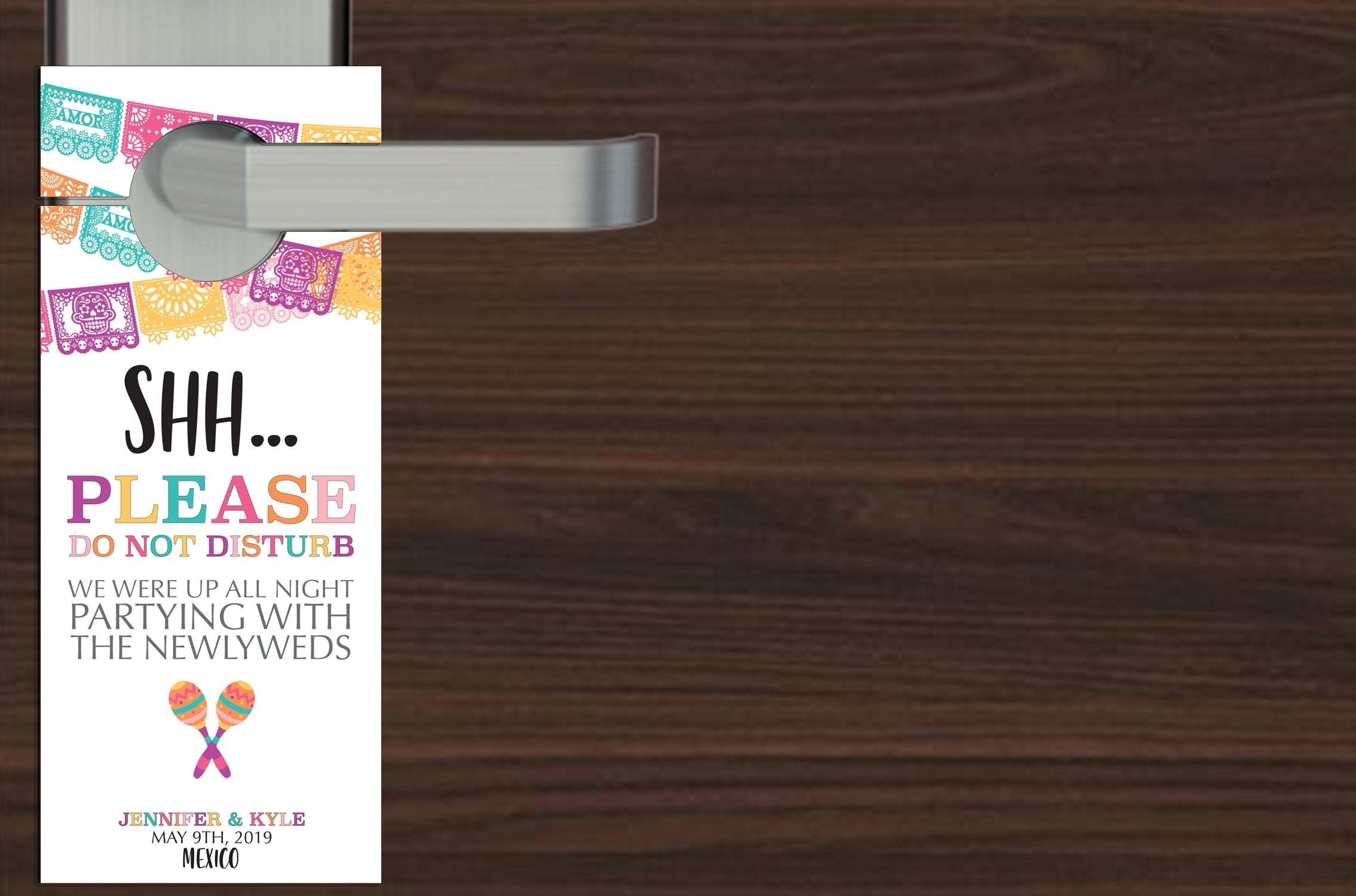 Destination Wedding Do Not Disturb Door Hanger | Papel Picado theme
