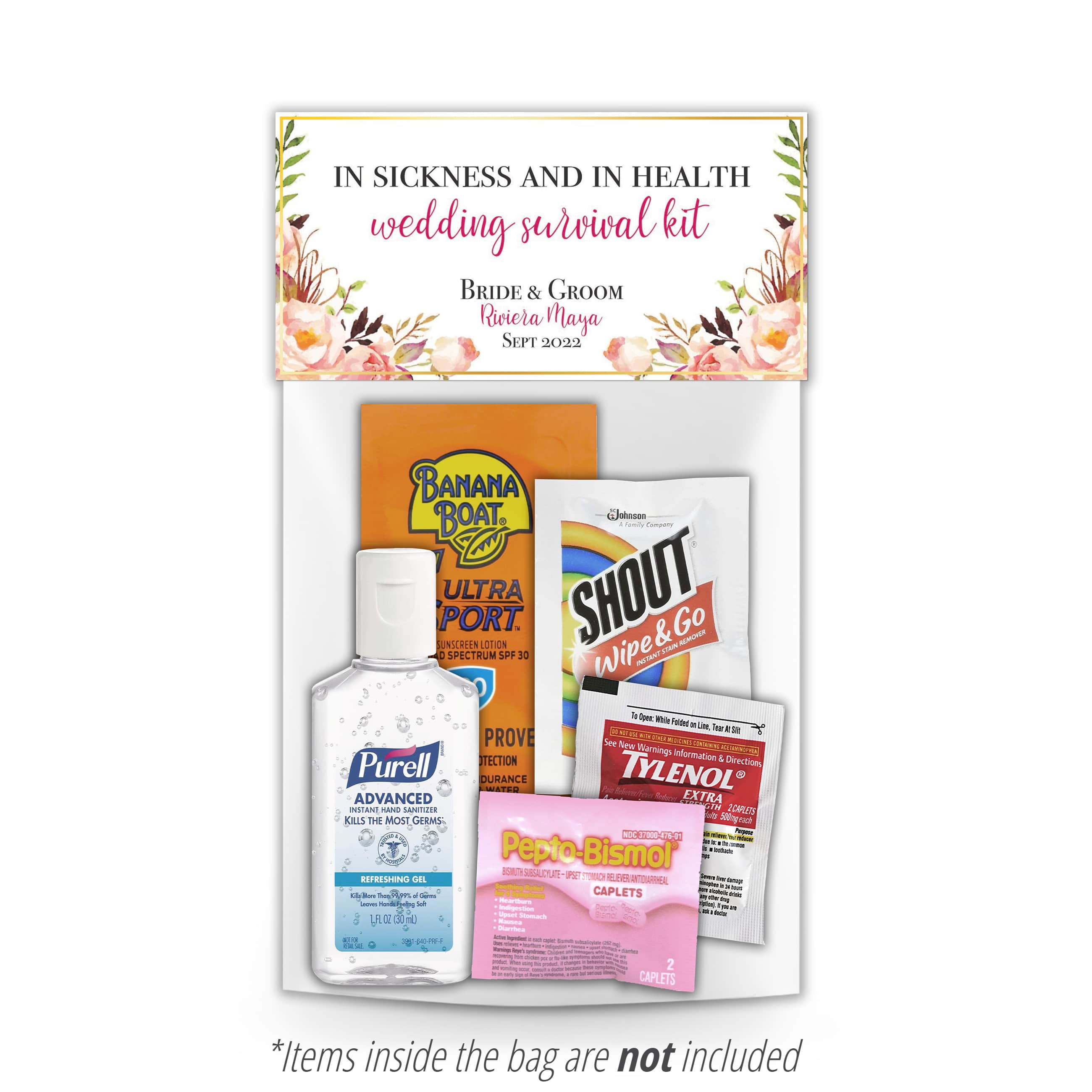 Floral Hangover Recovery Kit Topper & Bag