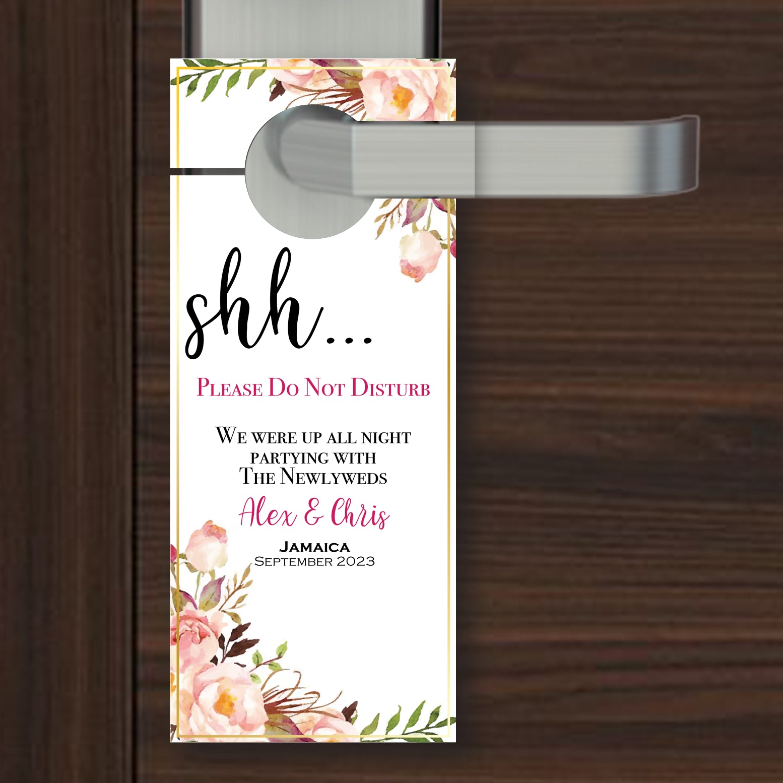 Do not disturb door hanger for hotel wedding