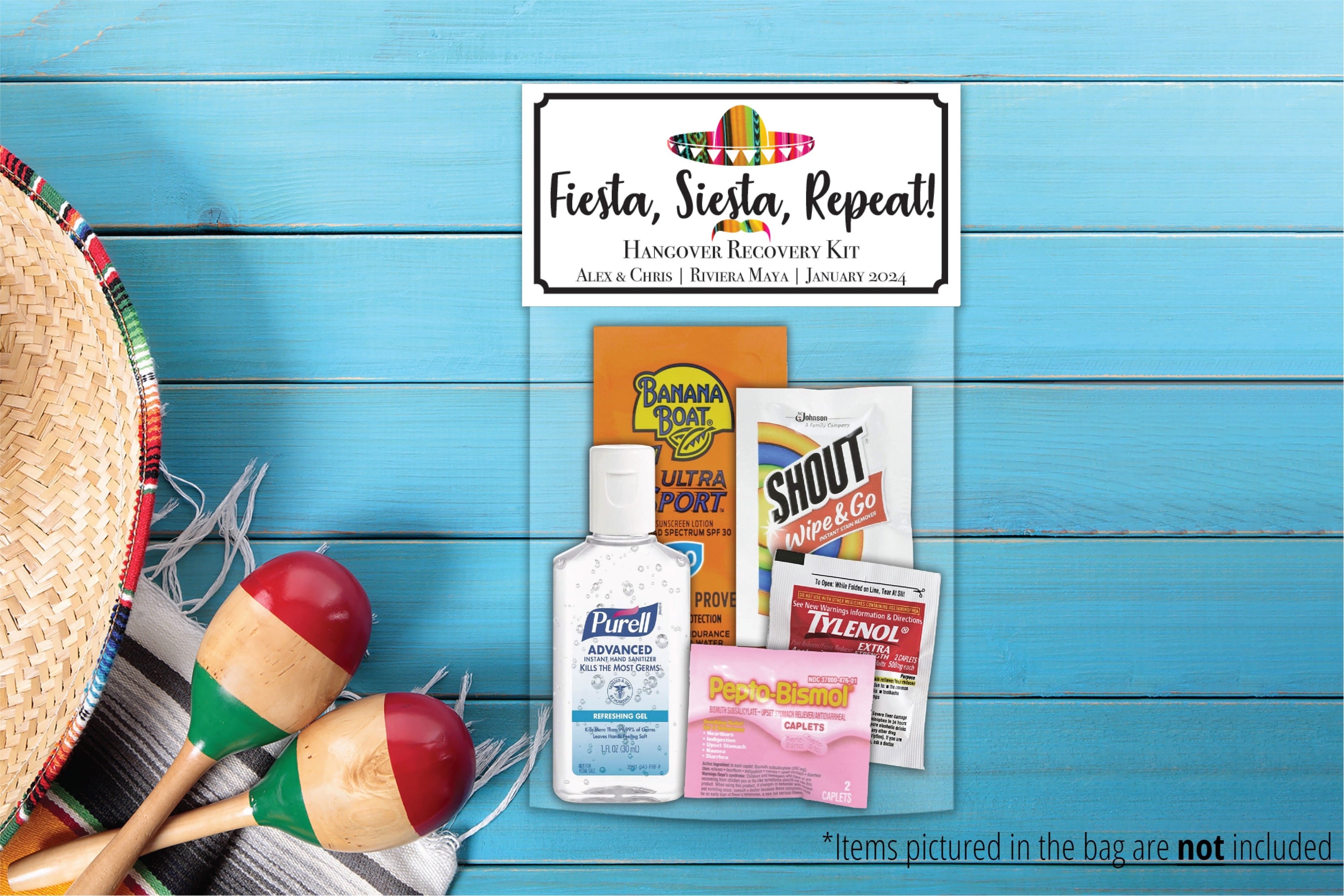 Wedding Hangover Kit Bags | Fiesta Theme