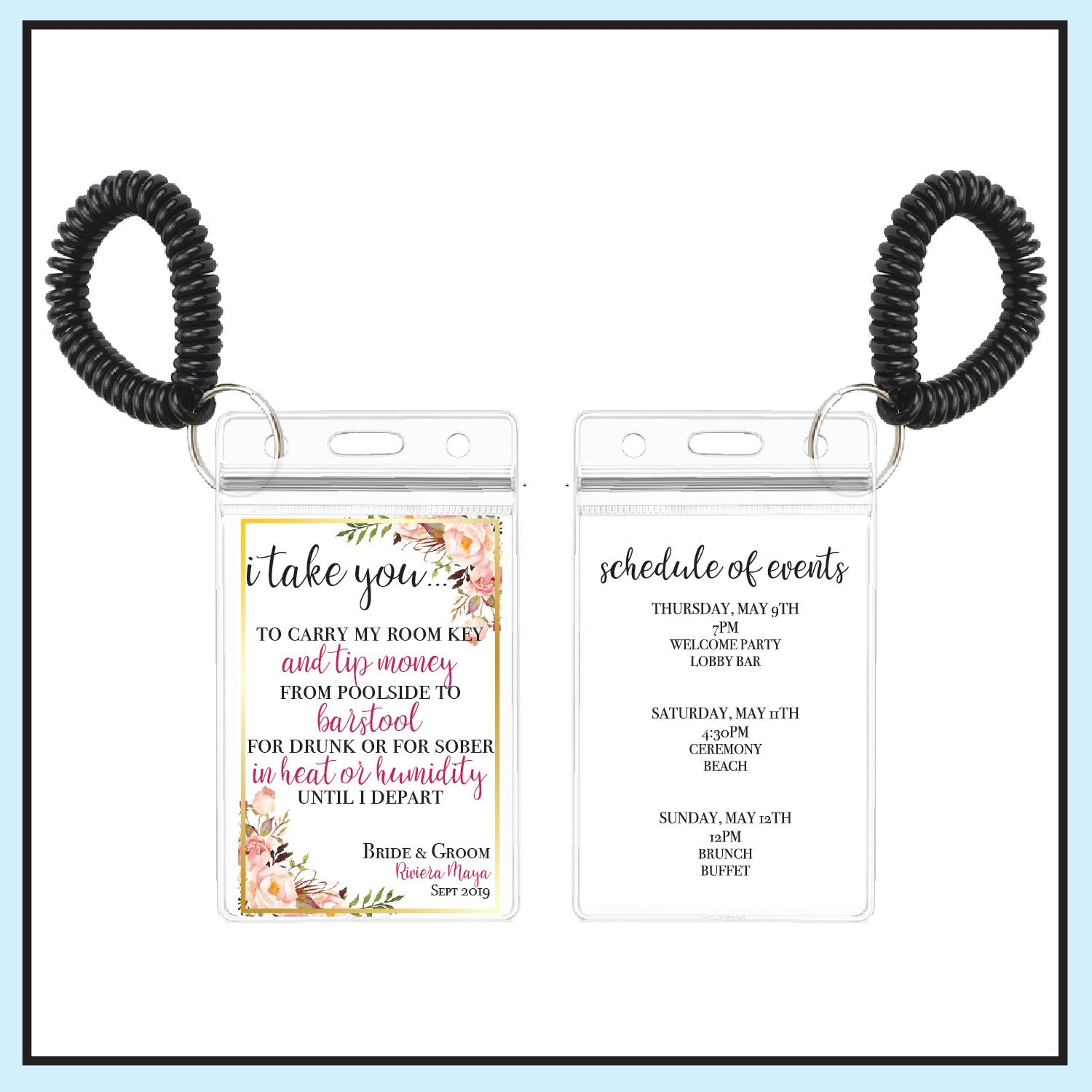 Magenta | Floral Wedding Room Key Holder