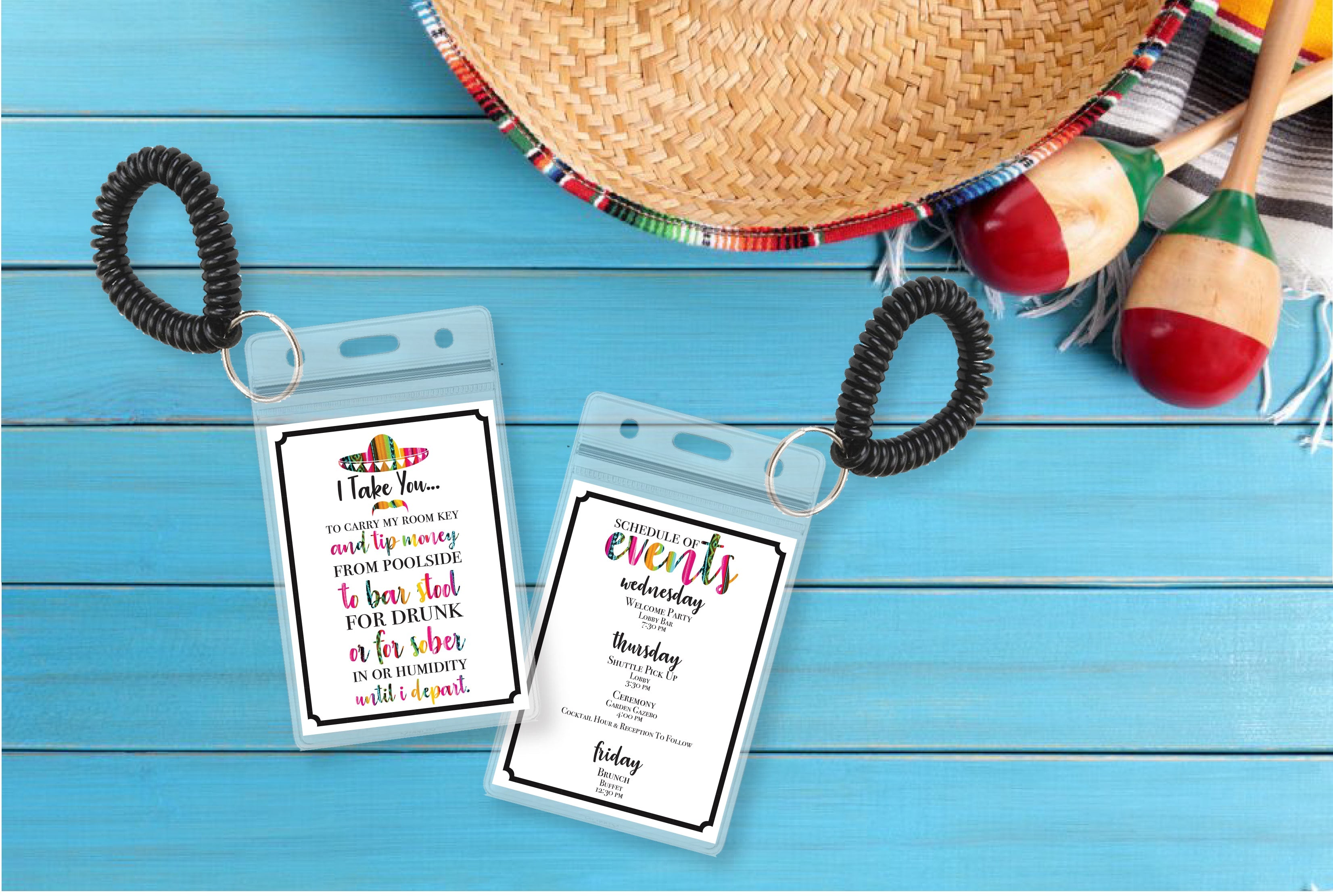 Personalized Destination Wedding Room Key Holder - Mexico Destination Wedding