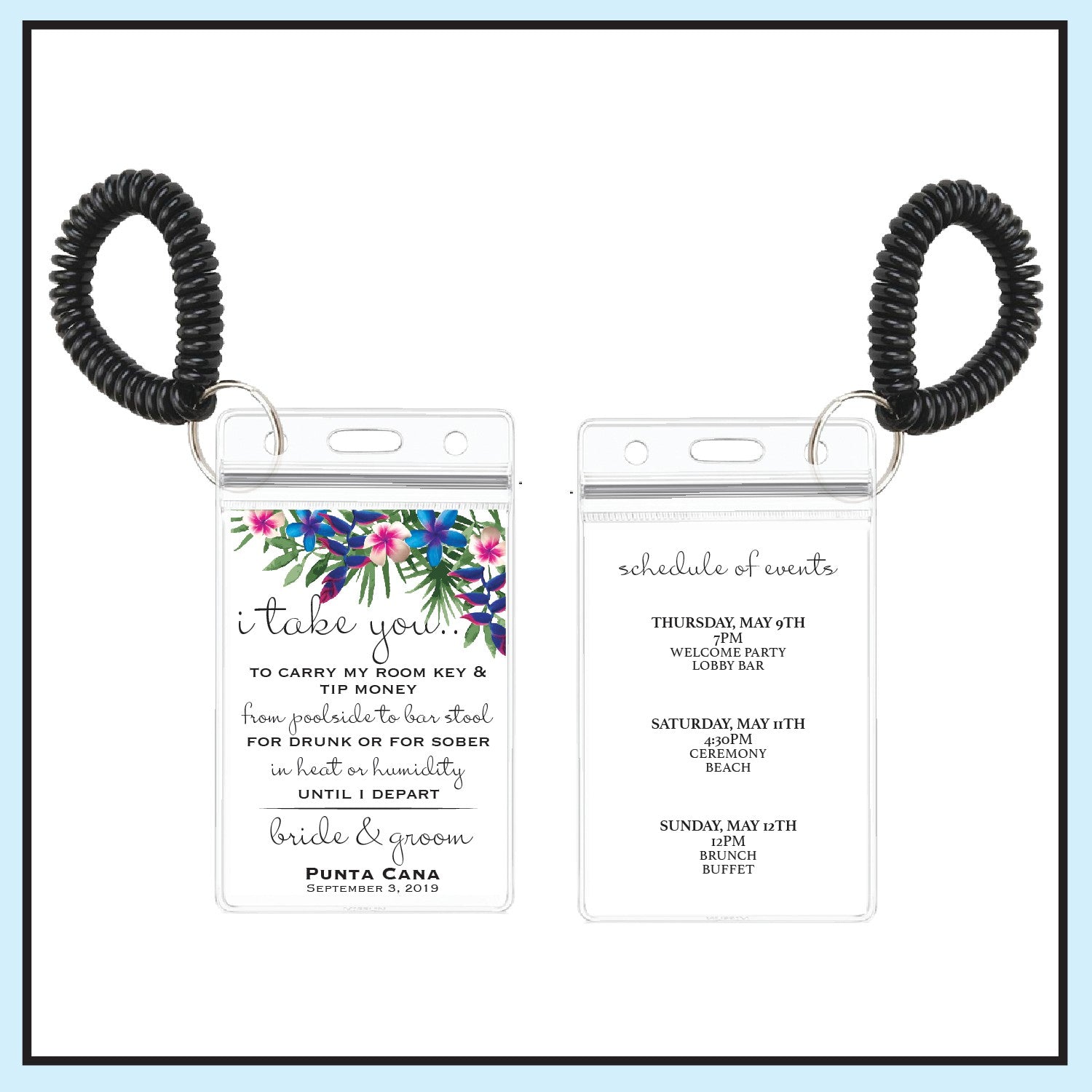 Blue | Tropical Wedding Room Key Holder