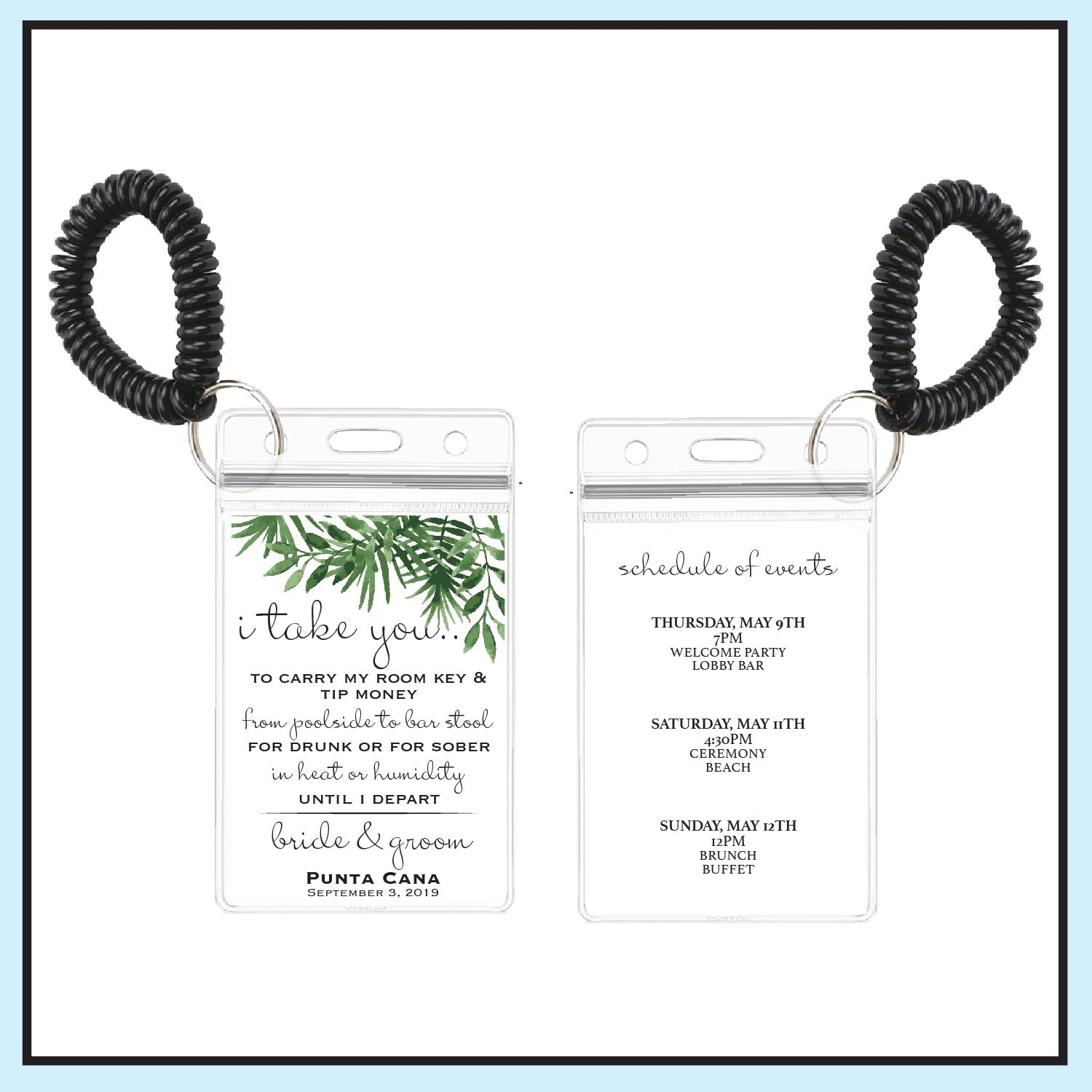 Green | Tropical Wedding Room Key Holder