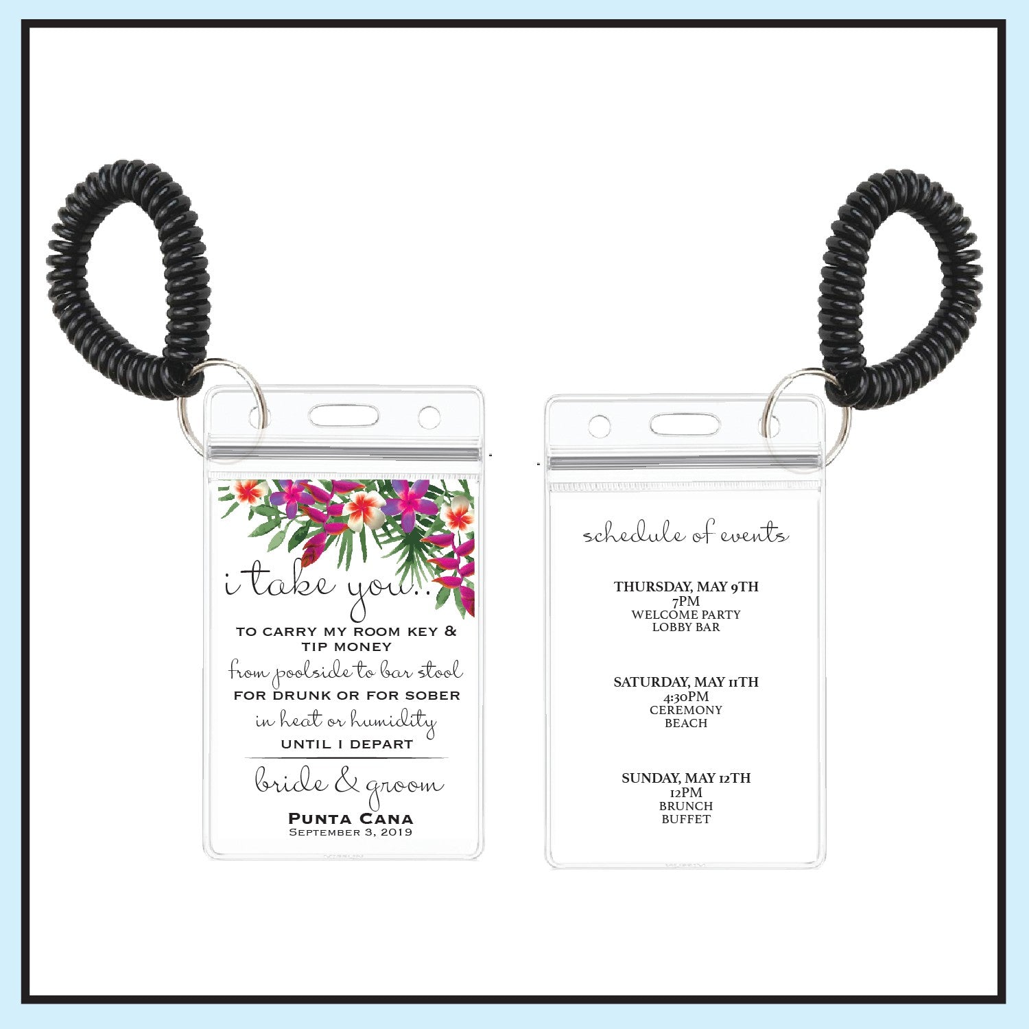 Purple | Tropical Wedding Room Key Holder