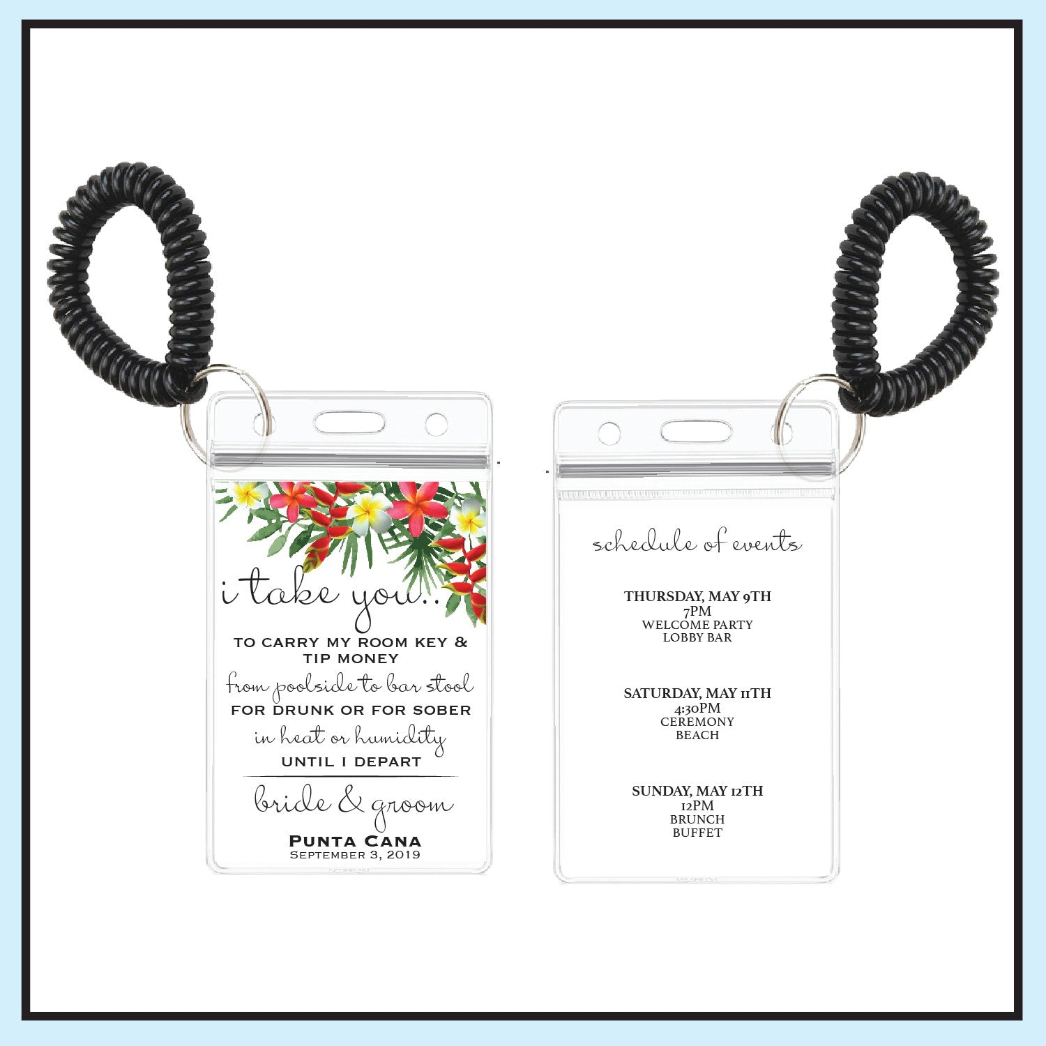 Red | Tropical Wedding Room Key Holder