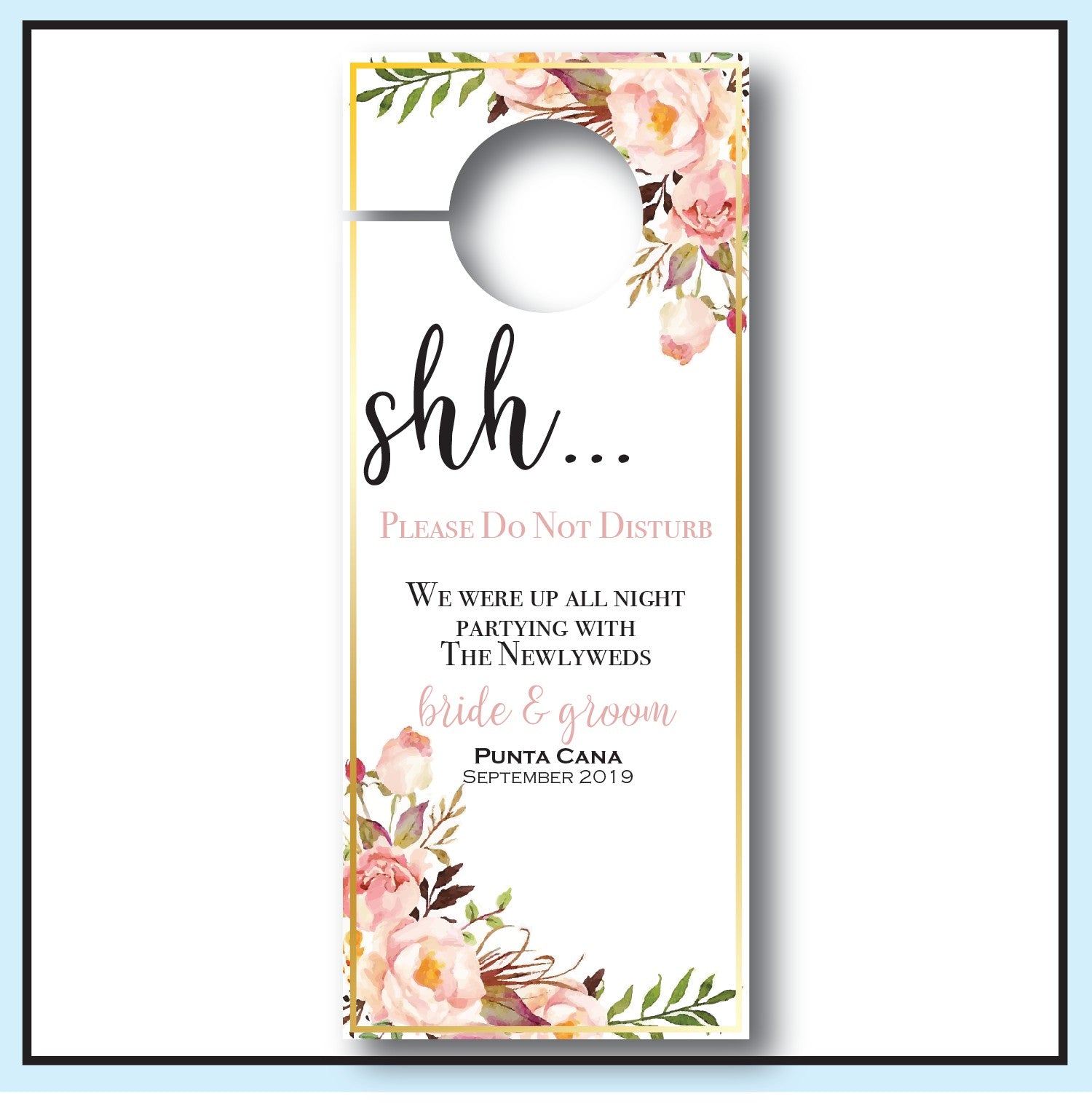 Blush Wedding Door Hangers