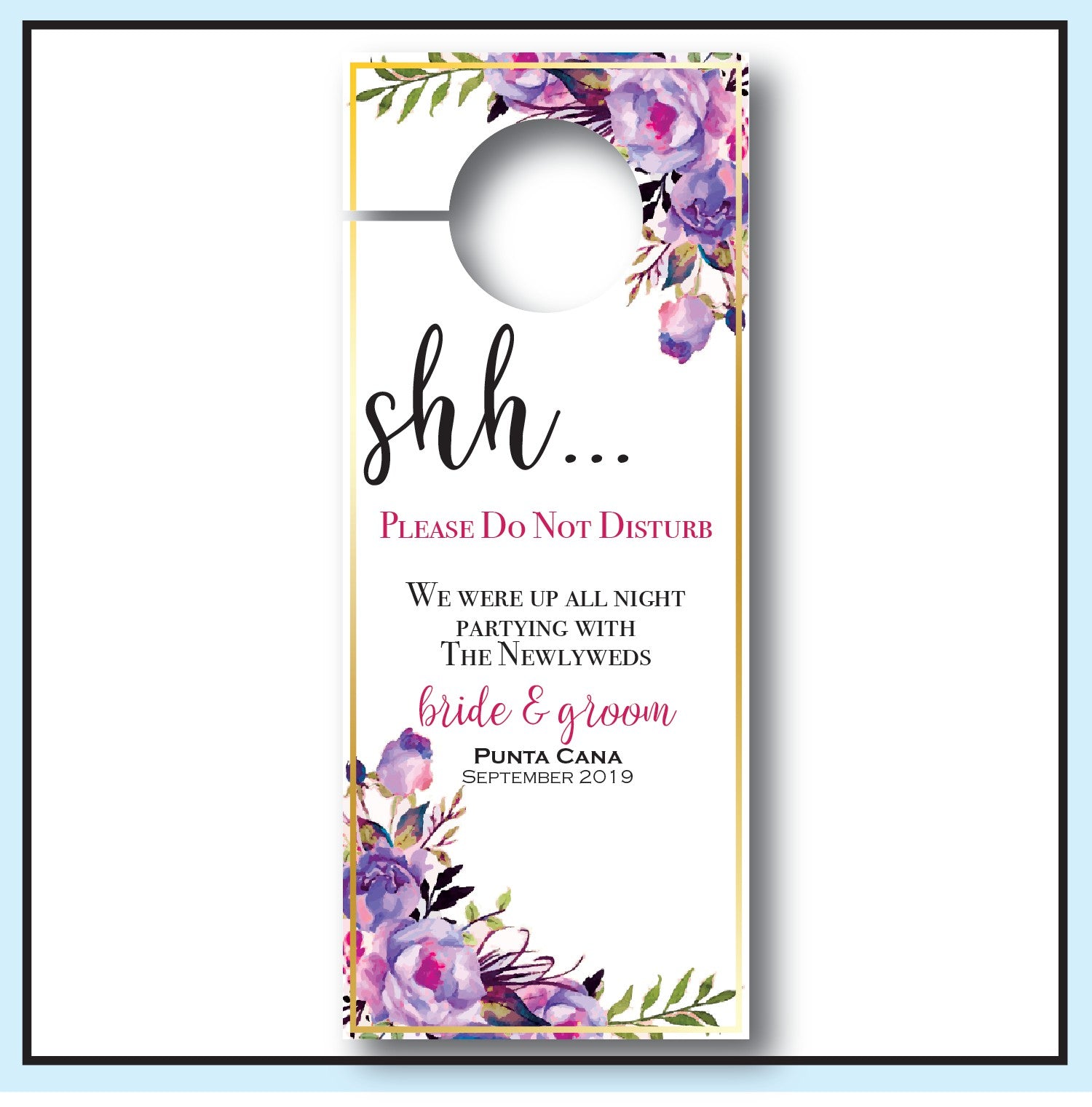 Purple Wedding Door Hangers