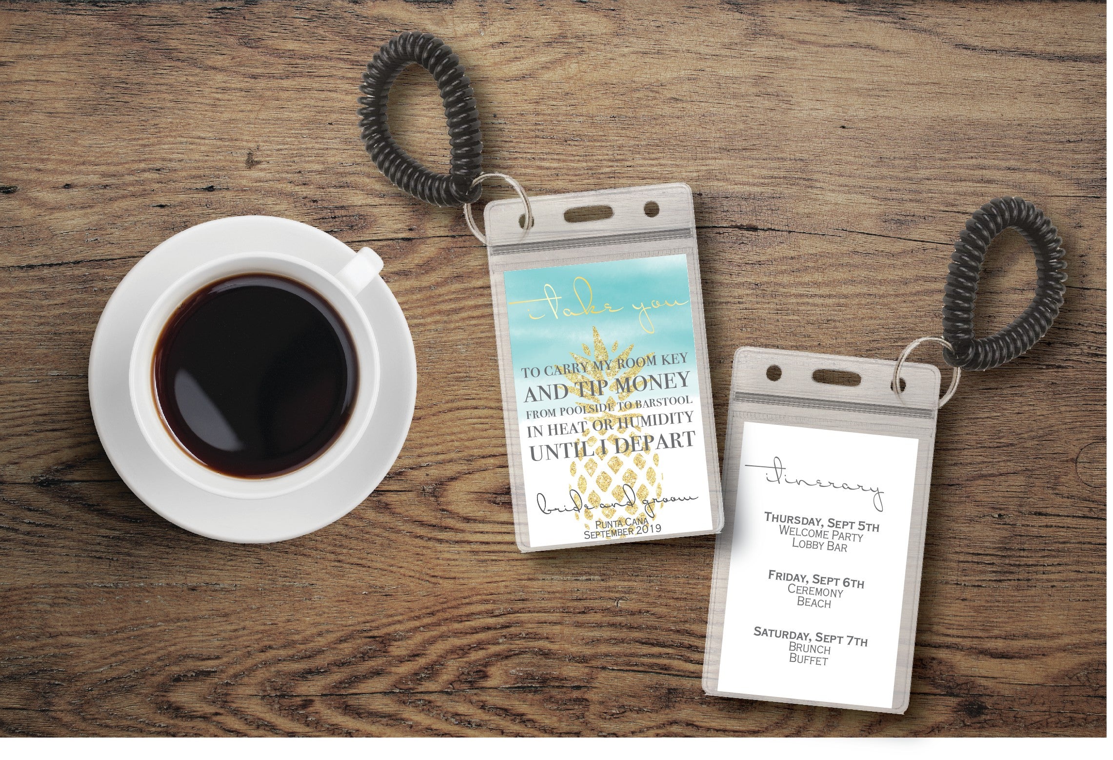 Pineapple Wedding Room Key Holder