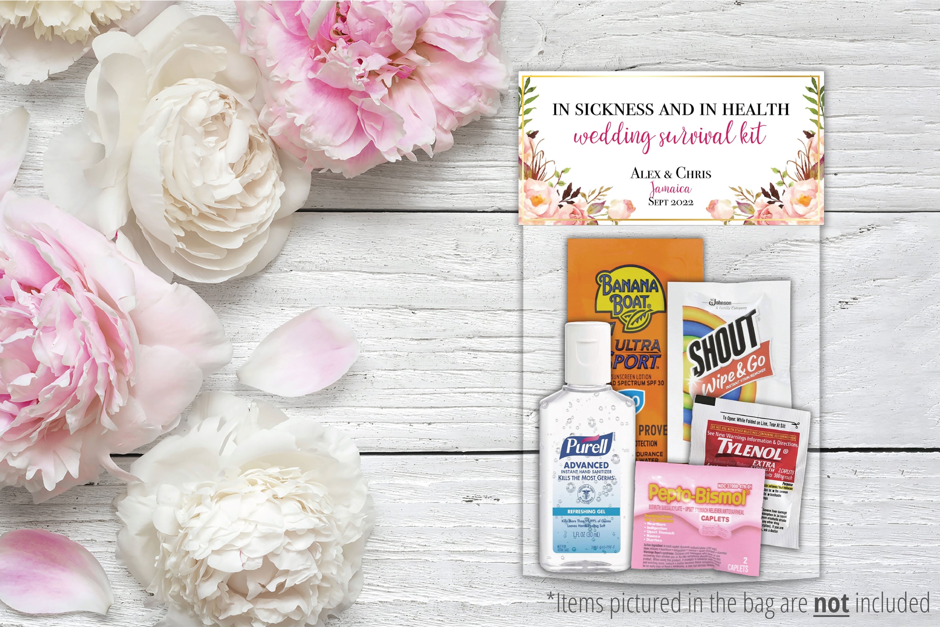 Wedding Hangover Kit Bags & Topper - Floral