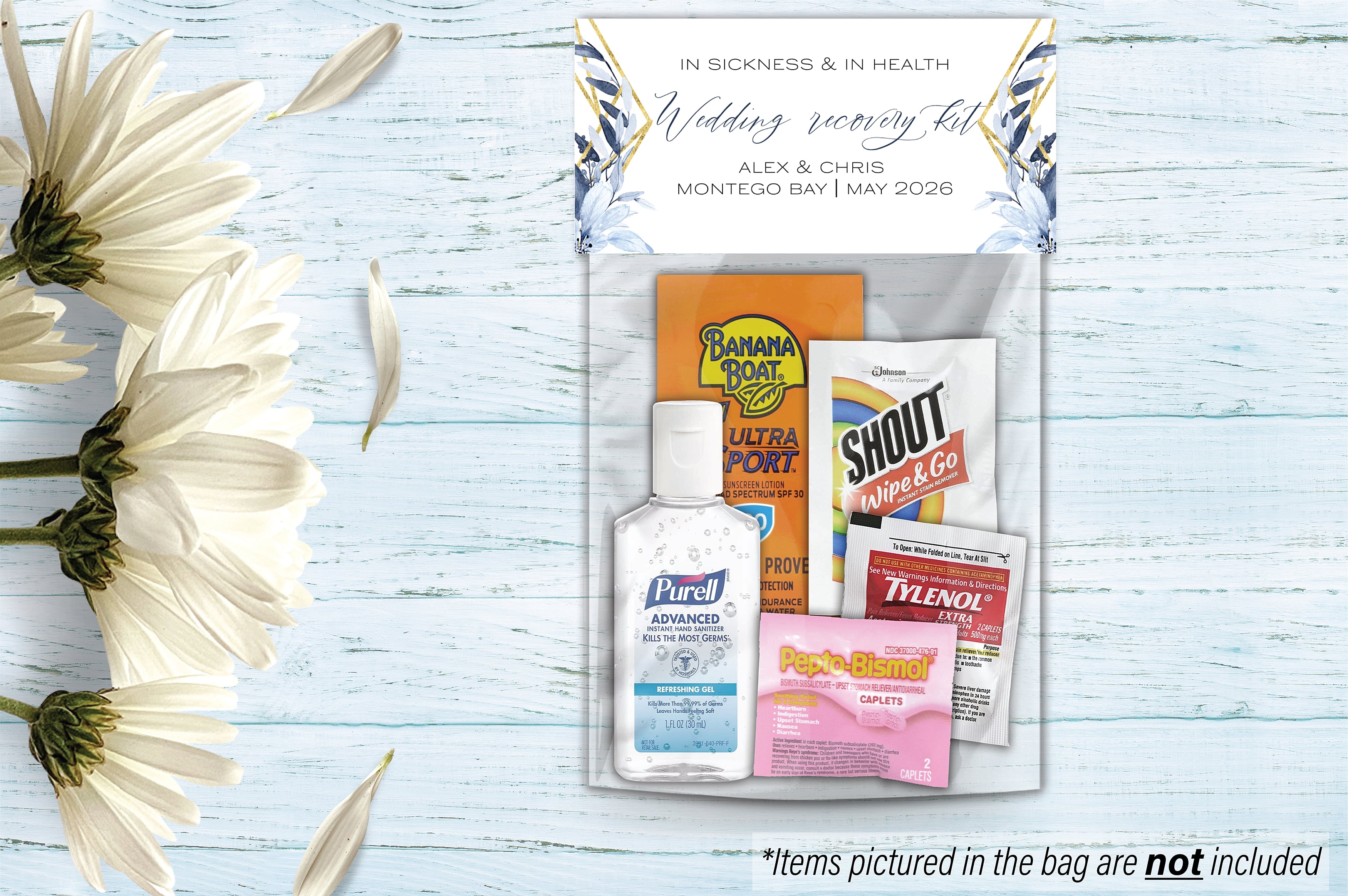 Wedding Hangover Kit Bags - Dusty Blue