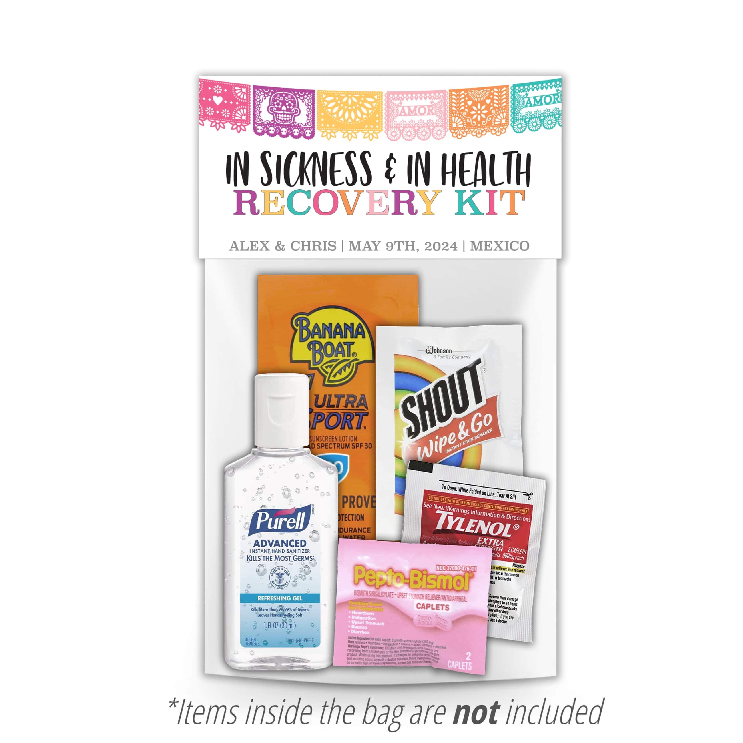 Hangover Recovery Kit Topper & Bag