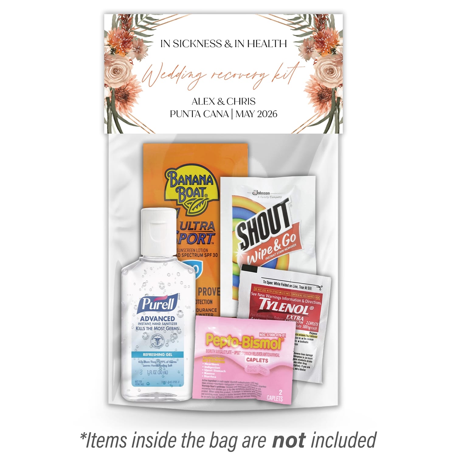 Hangover Recovery Kit Topper & Bag