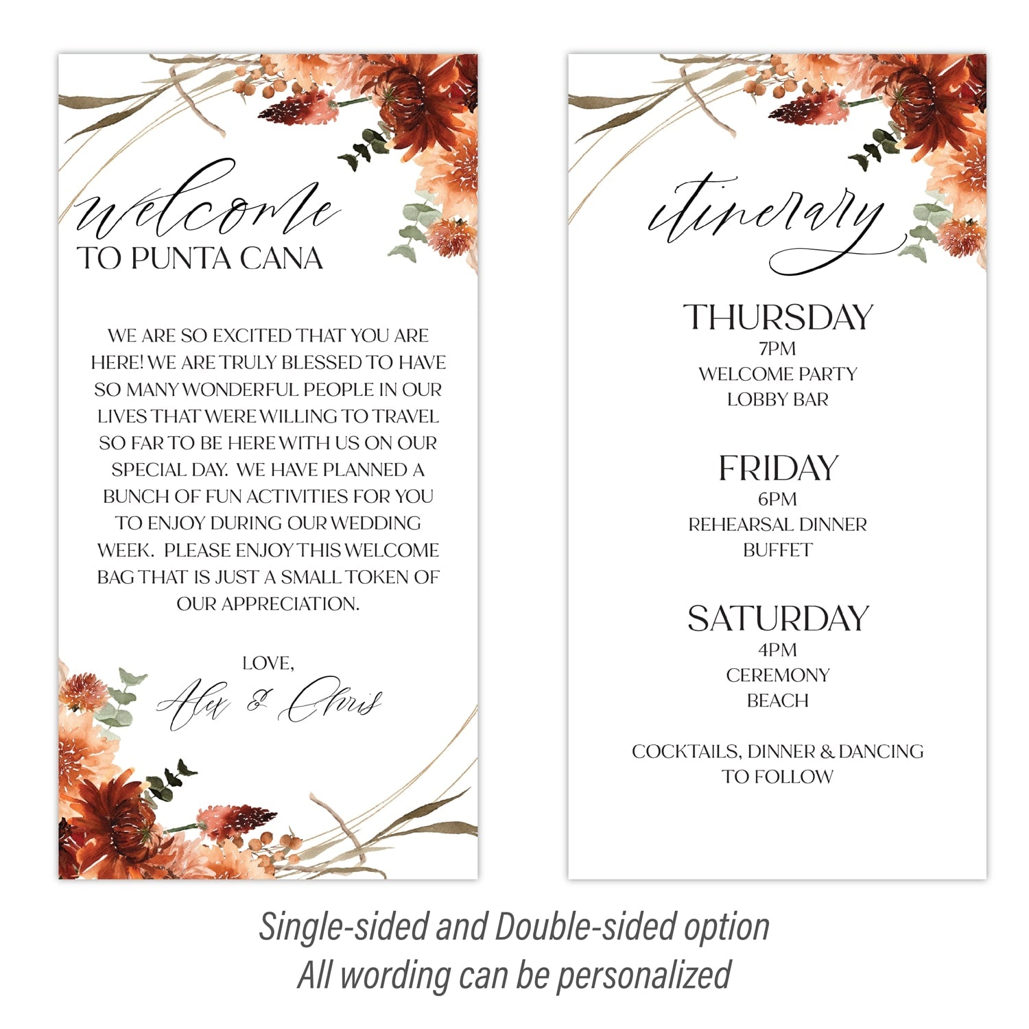 Wedding Welcome Letter | Boho Burnt Orange